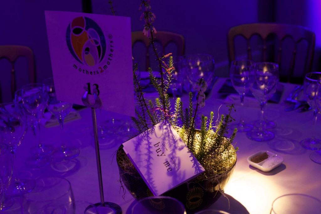 Table centre for mothers2mothers cocktail party